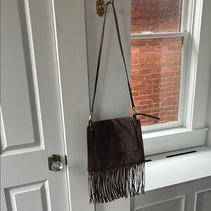 Brown Fringe Shoulder Bag from Italy